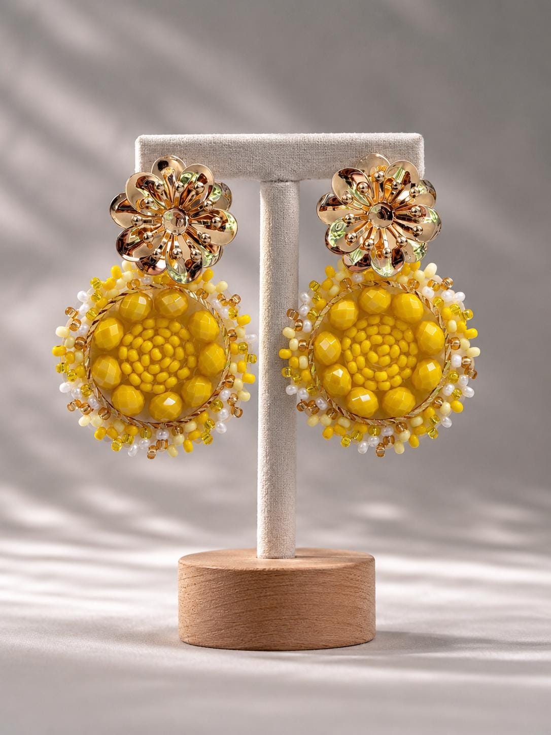 Handmade Colombian Beaded Hoop Earrings, Round Fashion Jewelry