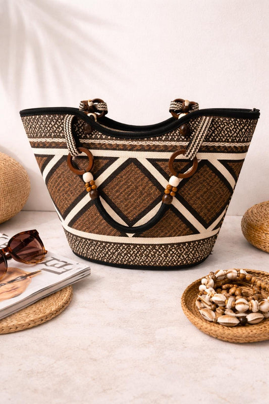 The Cana Tote - Cocoa & Ivory