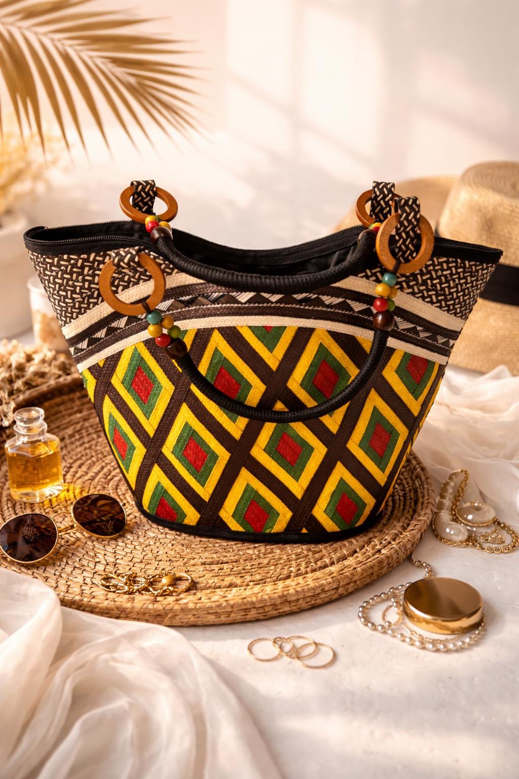 Handwoven Caña Fiber Tote Bag – Colombian Artisan Design