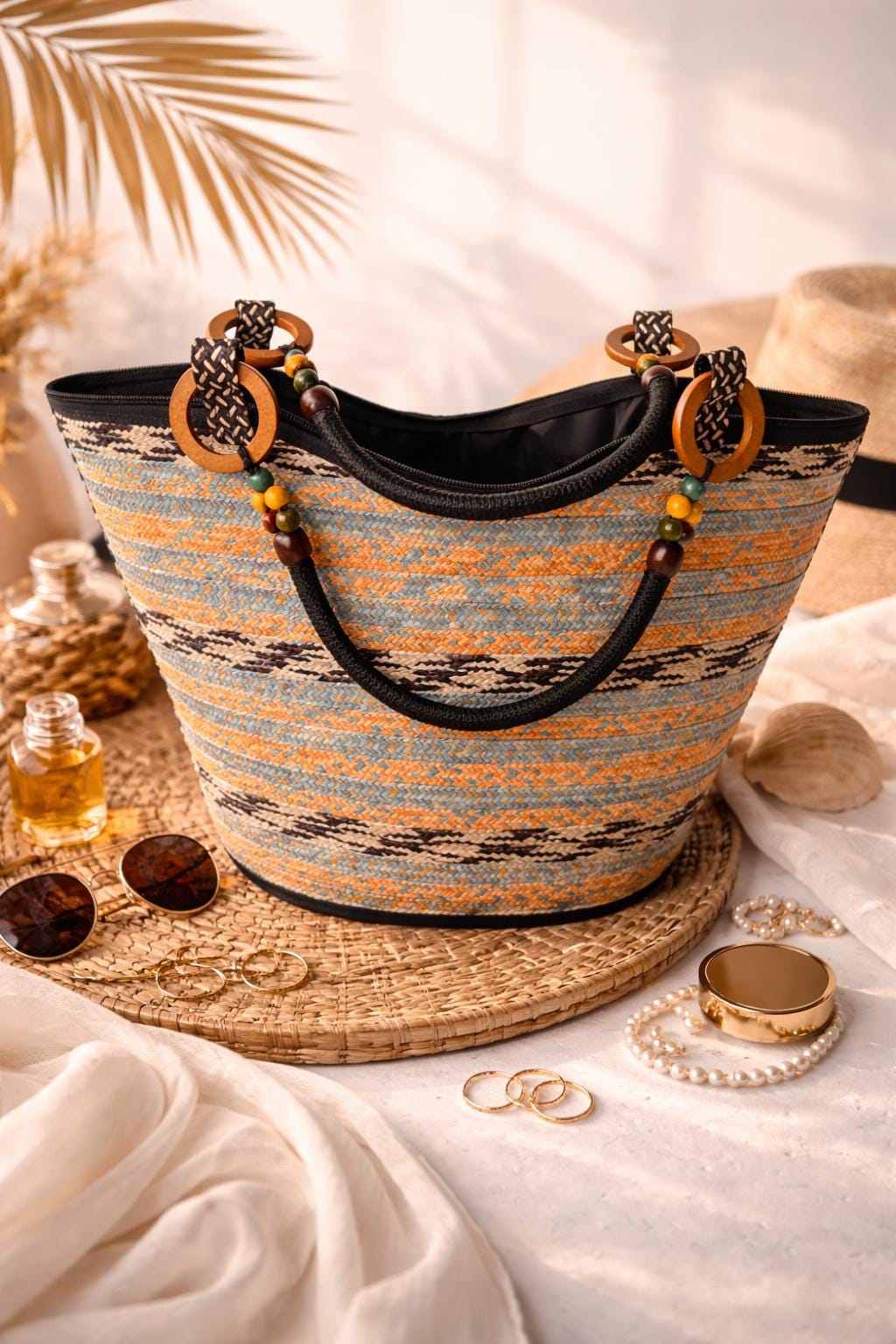 Handwoven Caña Fiber Tote Bag – Colombian Artisan Design