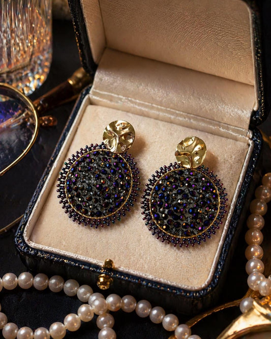 Handmade Colombian Beaded Hoop Earrings, Round Fashion Jewelry