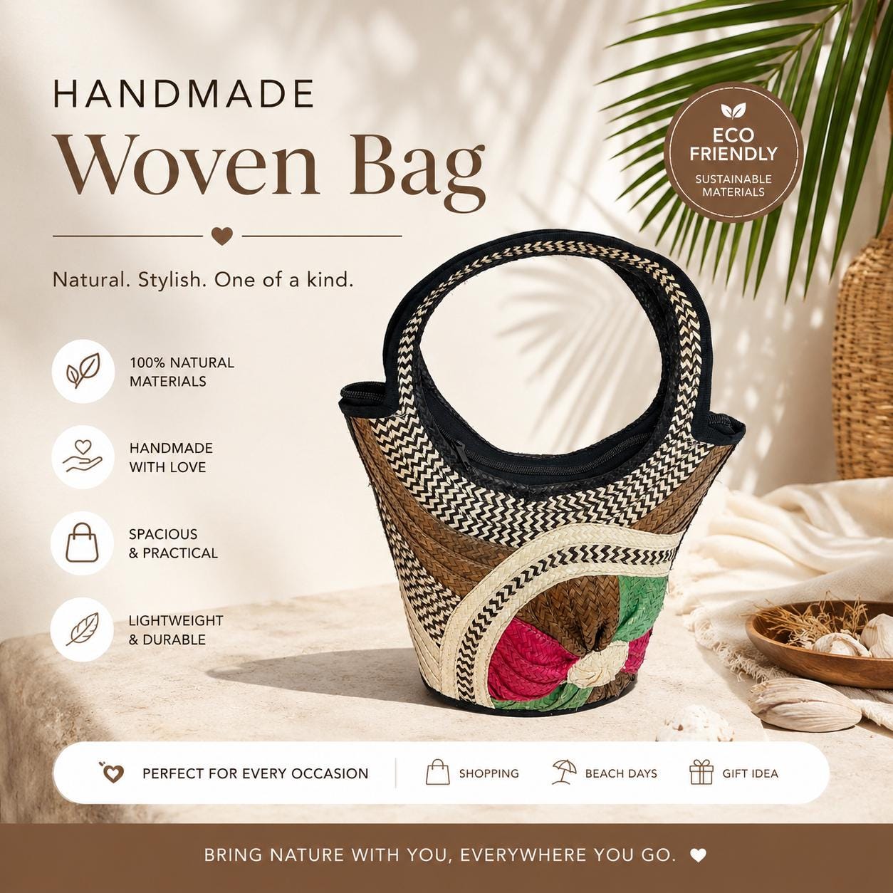 Handmade Woven Straw Bag | Artisan Summer Handbag | Chic Vacation Purse | Resort Style Tote | Boho Luxury Bag- Colombian Artisan Design