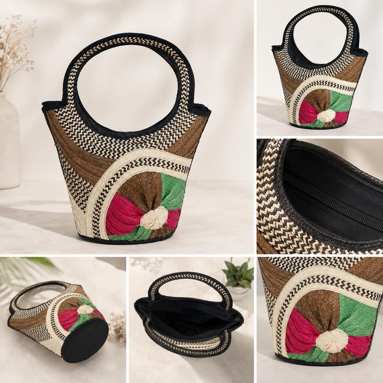 Handmade Woven Straw Bag | Artisan Summer Handbag | Chic Vacation Purse | Resort Style Tote | Boho Luxury Bag- Colombian Artisan Design