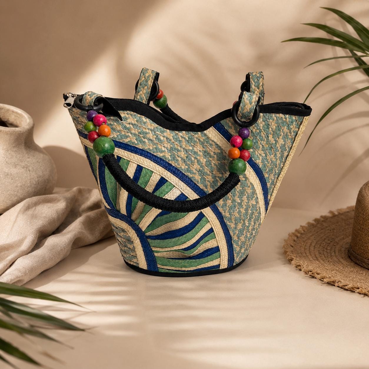 Handwoven Caña Fiber Tote Bag – Colombian Artisan Design