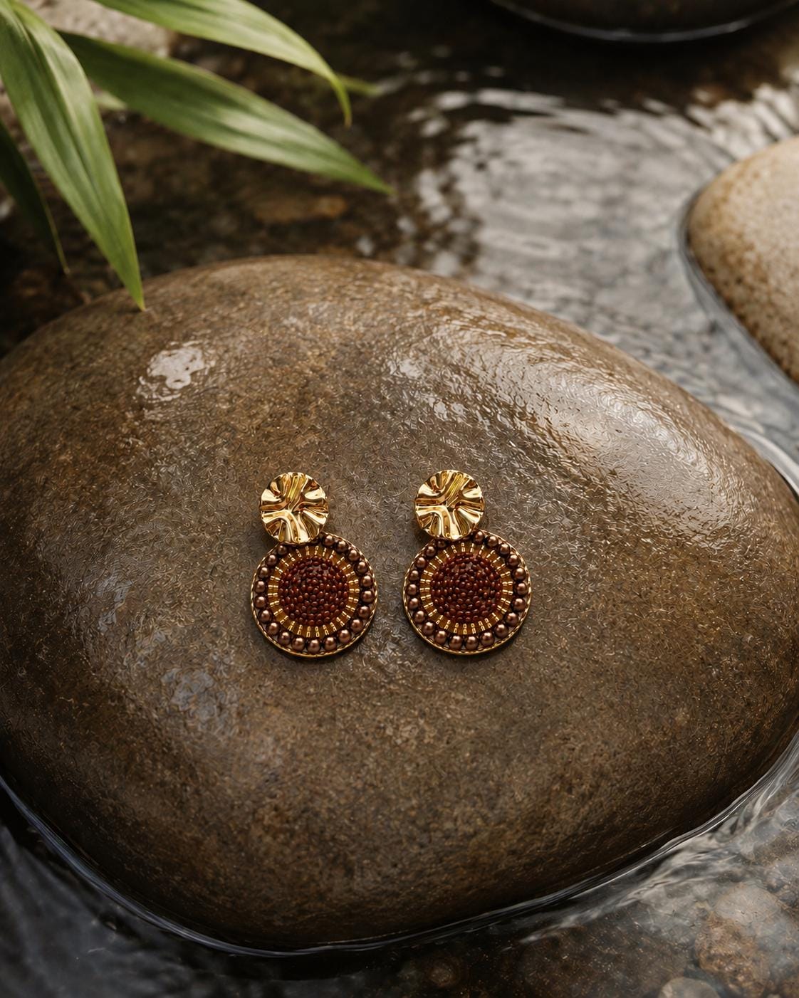 Handmade Colombian Beaded Hoop Earrings, Round Fashion Jewelry