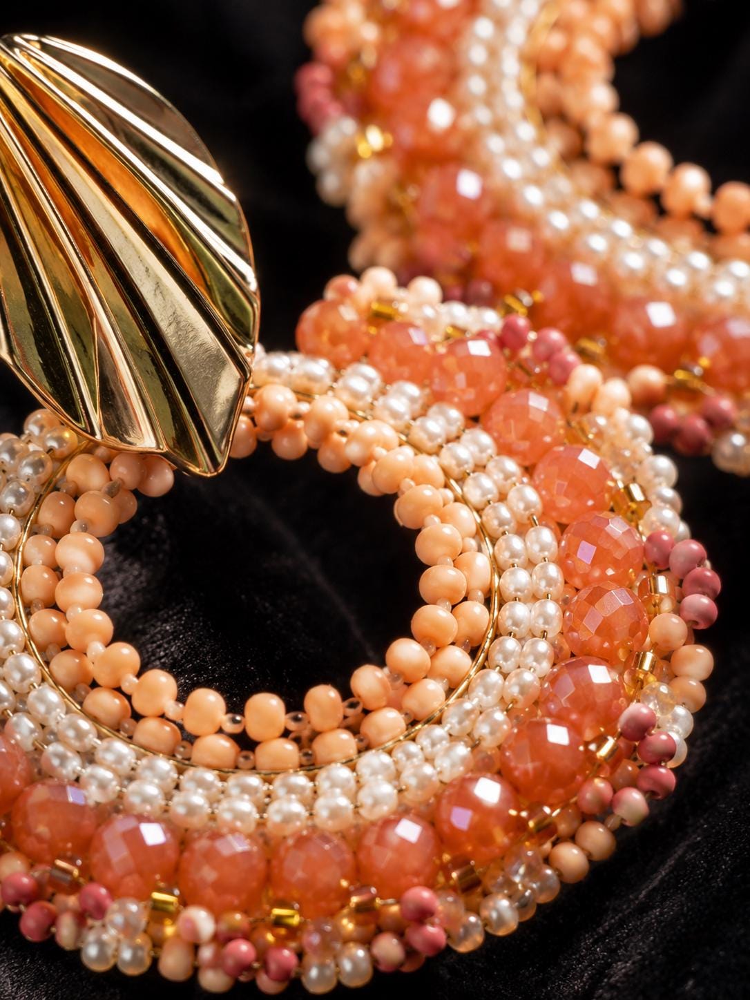 Handmade Colombian Beaded Hoop Earrings, Round Fashion Jewelry