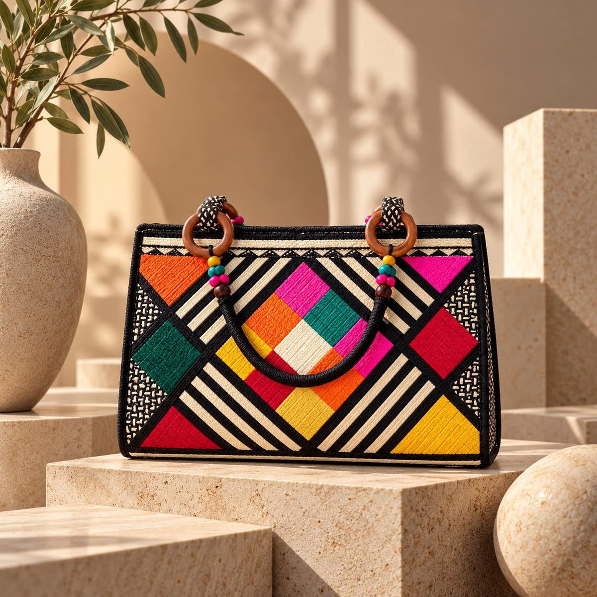 Handwoven Caña Fiber Tote Bag – Colombian Artisan Design