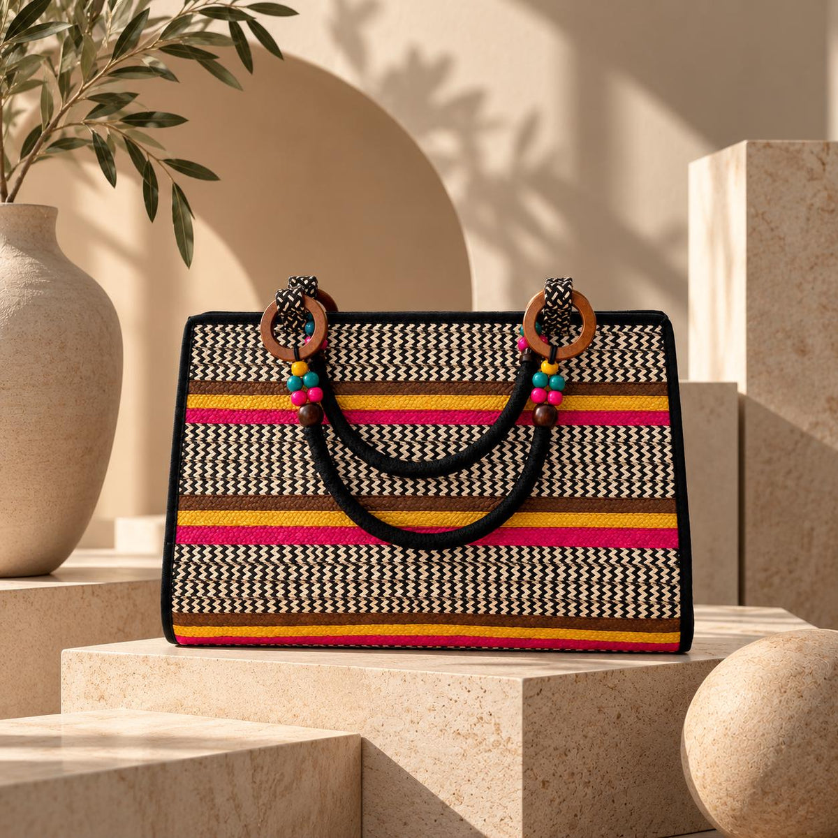 Handwoven Caña Fiber Tote Bag – Colombian Artisan Design