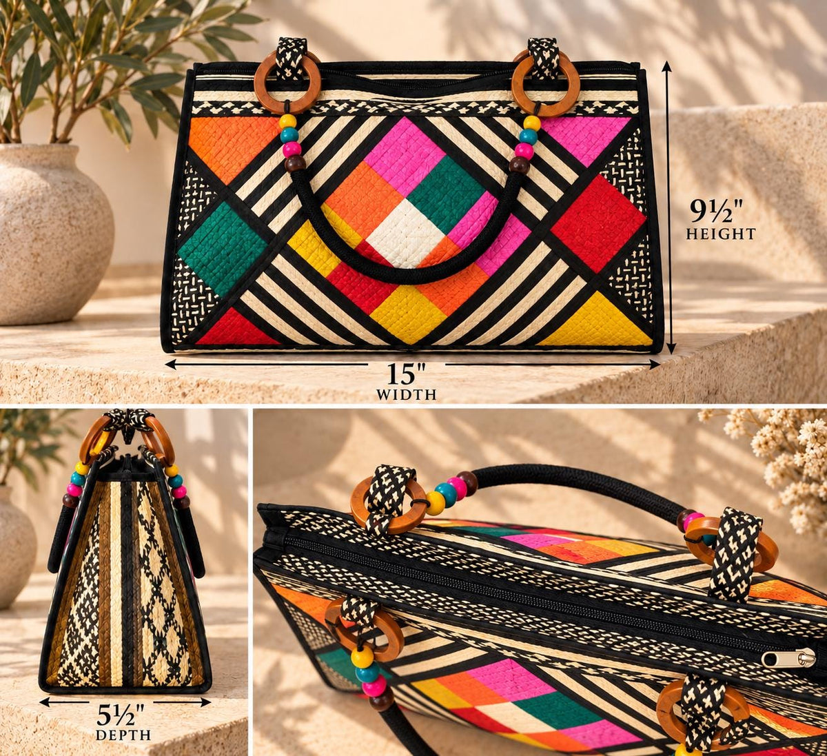 Handwoven Caña Fiber Tote Bag – Colombian Artisan Design